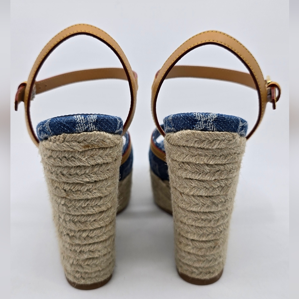 Louis Vuitton Monogram Denim Wedges - Picture 6 of 11